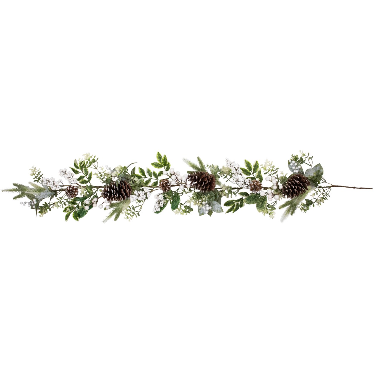 Northlight Real Touch™️ Frosted Pinecones Artificial Christmas Garland - 5' x 10" - Unlit